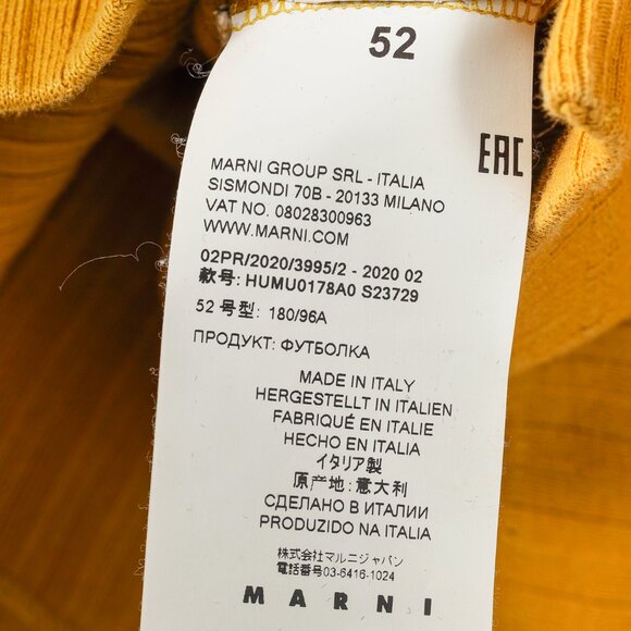 Marni Chartreuse Cotton Ribbed-Knit Mock Neck Top - Picture 9 of 11